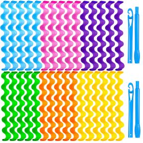 Heatless Hair Curlers Wave Curls Styling Kit For Women Girls On Hair Care - 30 Pcs - 6 Colors (Option: W13535455)